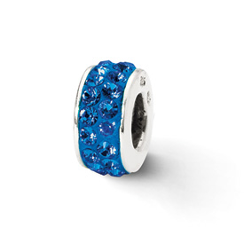 Reflection Beads Sterling Silver  Blue Double Row Swarovski Elements Bead