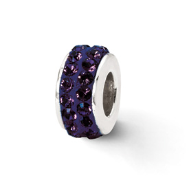 Reflection Beads Sterling Silver  Purple/Violet Double Row Swarovski Elements Bead