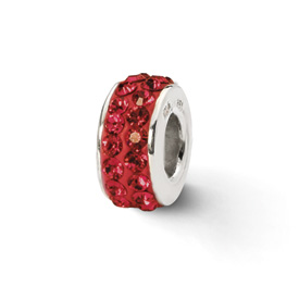 Reflection Beads Sterling Silver  Scarlet Double Row Swarovski Elements Bead