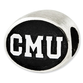 Central Michigan University Sterling Silver Collegiate Bead