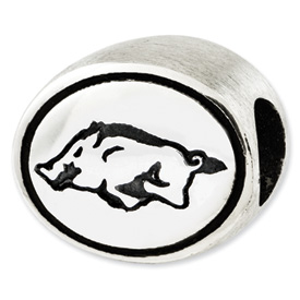 University of Arkansas Sterling Silver Collegiate Bead