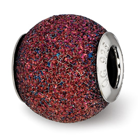 Reflection Beads Sterling Silver Purple Laser Cut Bead