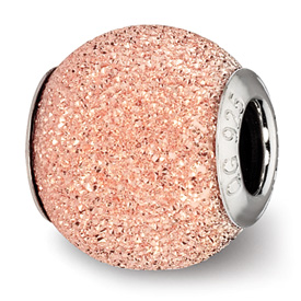 Reflection Beads Sterling Silver Rose Gold-plated Laser Cut Bead