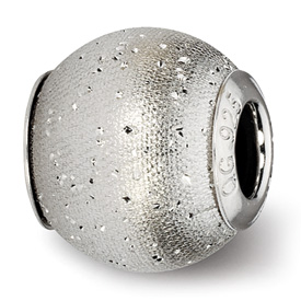 Reflection Beads Sterling Silver Grey Laser Cut Bead