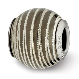 Reflection Beads Sterling Silver Grey Laser Cut Bead