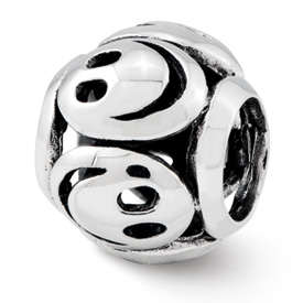 Reflection Beads Sterling Silver Smiley Faces Bead