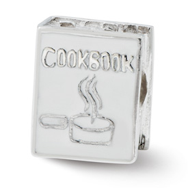 Reflection Beads Sterling Silver White Enameled Cookbook Bead