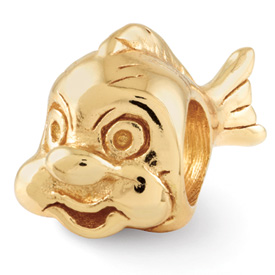 Reflection Beads Sterling Silver and Gold-plated Fish Bead