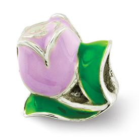 Reflection Beads Sterling Silver Kids Enameled Tulip Bead