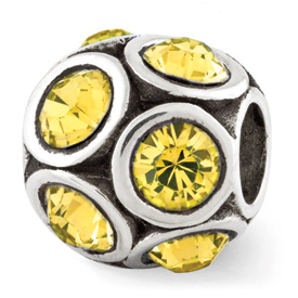 Reflection Beads Sterling Silver November Swarovski Elements Bead