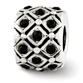 Reflection Beads Sterling Silver Black Swarovski Elements Bead