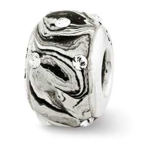 Reflection Beads Sterling Silver Molded with Swarovski Elements Bead