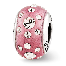 Reflection Beads Sterling Silver Pink Molded with Swarovski Elements Bead