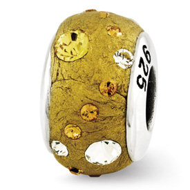Reflection Beads Sterling Silver Yellow Molded and Swarovski Elements Bead