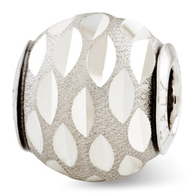 Reflection Beads Sterling Silver Velvet Diamond Cut Bead