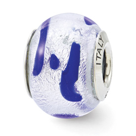 Reflection Beads Sterling Silver Silver, White Italian Murano Glass Bead