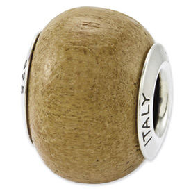 Reflection Beads Sterling Silver Mongo Wood Bead