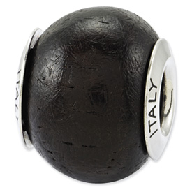 Reflection Beads Sterling Silver Jacaranda Wood Bead