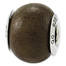 Reflection Beads Sterling Silver Imbuia Wood Bead