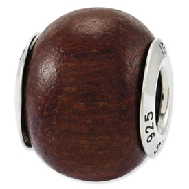 Reflection Beads Sterling Silver Pau Brasil Wood Bead