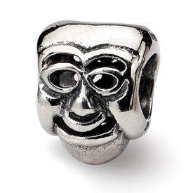 Reflection Beads Sterling Silver Comedy Mask Bead
