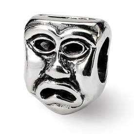 Reflection Beads Sterling Silver Tragedy Mask Bead
