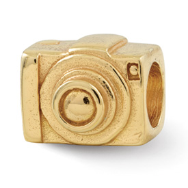 Reflection Beads Sterling Silver and Gold-plated Camera Bead
