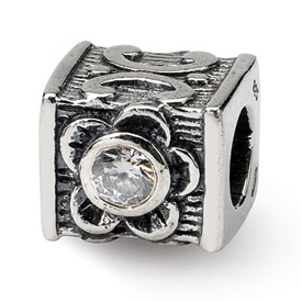 Reflection Beads Sterling Silver CZ Bead
