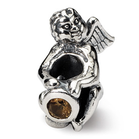 Reflection Beads Sterling Silver November CZ Birthstone Angel Bead