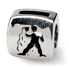 Reflection Beads Sterling Silver Aquarius Zodiac Antiqued Bead