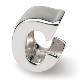 Reflection Beads Sterling Silver Letter C Bead