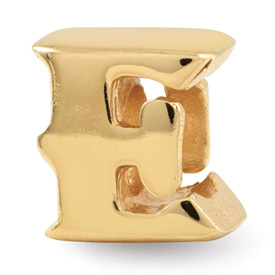 Reflection Beads Sterling Silver and Gold-plated Letter E Bead