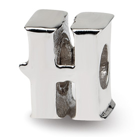 Reflection Beads Sterling Silver Letter H Bead