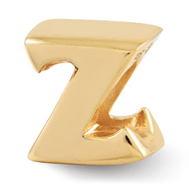 Reflection Beads Sterling Silver and Gold-plated Letter Z Bead