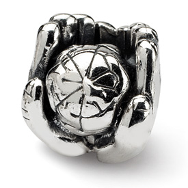 Reflection Beads Sterling Silver World in Hands Bead