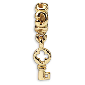 Reflection Beads 14k Yellow Gold Key Dangle Bead