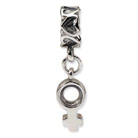 Reflection Beads Sterling Silver Female Sign Dangle Bead