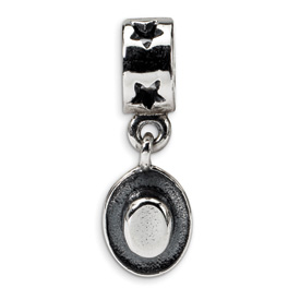 Reflection Beads Sterling Silver Cowboy Hat Dangle Bead