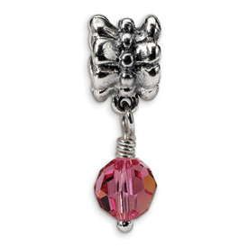 Reflection Beads Sterling Silver Pink Dangle Bead