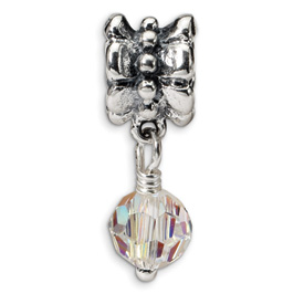 Reflection Beads Sterling Silver Clear Dangle Bead