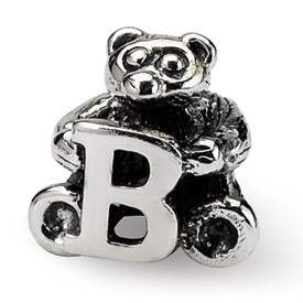 Reflection Beads Sterling Silver Kids Letter B Bead