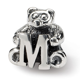 Reflection Beads Sterling Silver Kids Letter M Bead