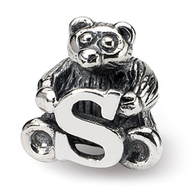 Reflection Beads Sterling Silver Kids Letter S Bead