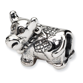 Reflection Beads Sterling Silver Kids Cow Bead