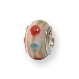 Reflection Beads Sterling Silver Kids Pink Hand-blown Glass Bead