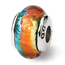 Reflection Beads Sterling Silver Kids Rainbow Hand-blown Glass Bead