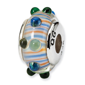 Reflection Beads Sterling Silver Kids Multi Hand-blown Glass Bead