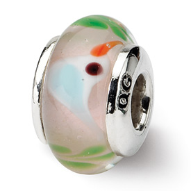 Reflection Beads Sterling Silver Kids Blue Bird Mur.Glass Bead