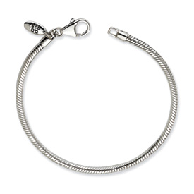 Reflection Beads Sterling Silver Lobster Clasp Bead Anklet