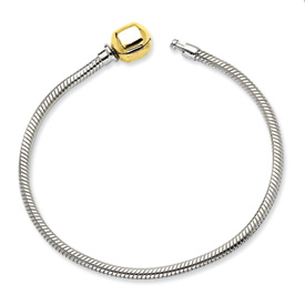 Reflection Beads Sterling Silver & 14k Clasp Bead Bracelet
